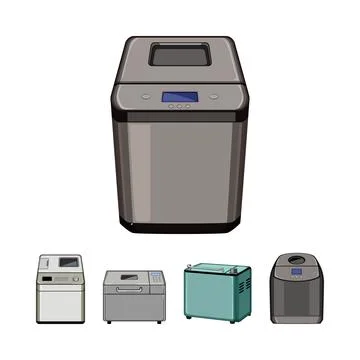Bread makers offering home baking kitchen appliance options Illustrazione stock