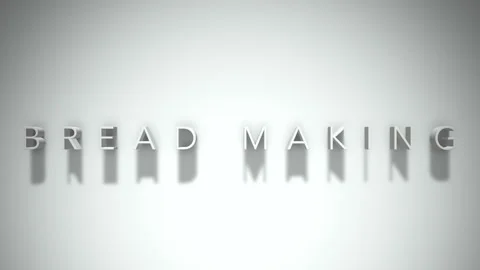 Bread making 3D title animation with shadows on a white background 動画素材 297857110