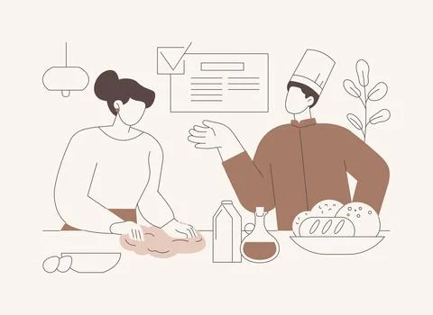 Bread making isolated cartoon vector illustrations. Stock Illustration