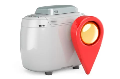 Bread making machine with map pointer. 3D rendering Stock Illustration
