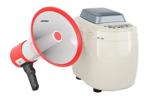 Bread making machine with megaphone, 3D rendering Bread making machine wit... Foto stock