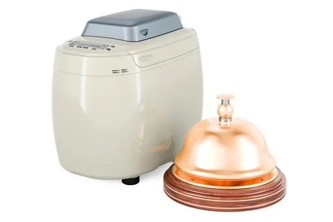 Bread making machine with reception bell, 3D rendering Stock Illustration