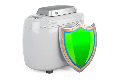 Bread making machine with shield, 3D rendering Stock Illustration