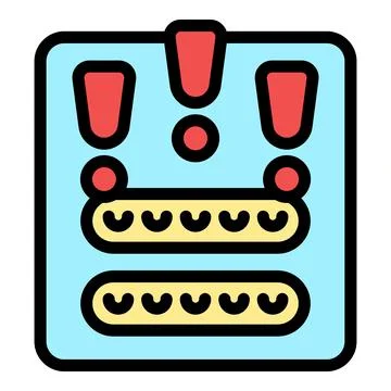 Bread making machine showing error and baking bread Stock Illustration