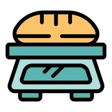 Bread making machine warming loaf, bakery equipment icon Stock Illustration