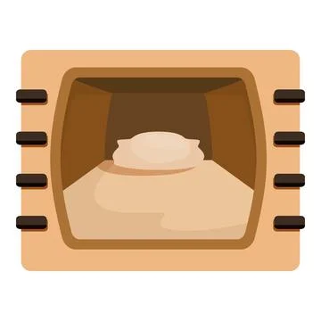 Bread making process showing dough rising in a warm oven Stock Illustration