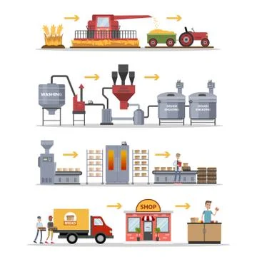 Bread making set. Stock Illustration