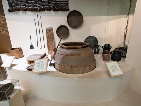 Bread making tools in Russian Ethnographic Museum Stock Photos