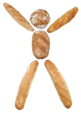 Bread man concept Stock Photos