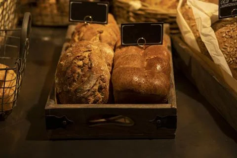 Bread in the market with oat Stock-Fotos