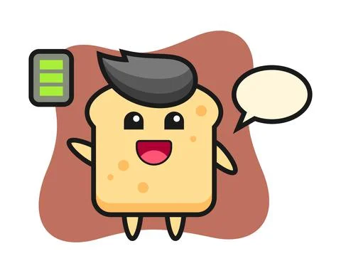 Bread mascot character with energetic gesture Stock Illustration