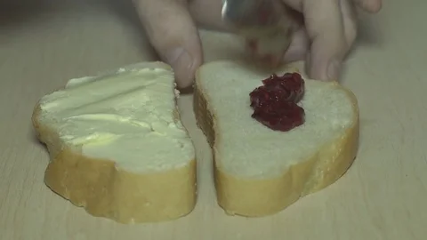 Bread with mayonnaise Stock Footage 83614391