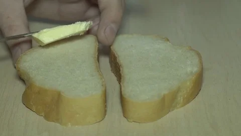 Bread with mayonnaise Stock Footage 83633334