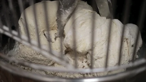 Bread Mixer In Bakery, Mixing Dough For Pizza Видео 107666777