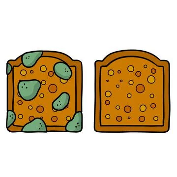 Bread with mold. Incorrect storage of the product. Fungus and rot Stock Illustration
