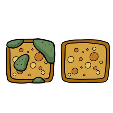 Bread with mold. Incorrect storage of the product. Fungus and rot Stock Illustration