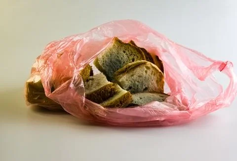 Bread with mold. The surface of moldy bread. Improper storage of bread. Spoil Stock Photos