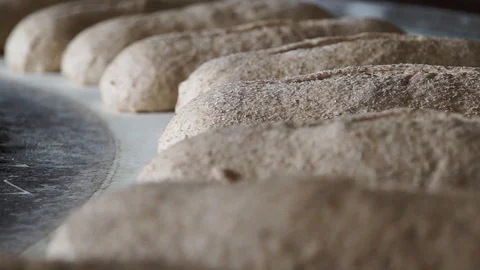 Bread Moving Into Rollers Close Up Stock Footage 90122199