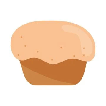 Bread muffin dessert menu bakery food product flat style icon Stock Illustration