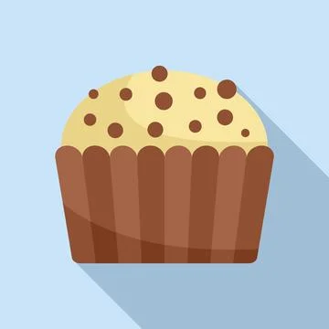 Bread muffin icon flat vector. Cake food Stock Illustration
