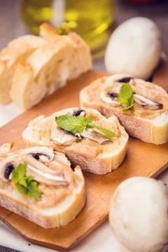 Bread with mushrooms Foto stock