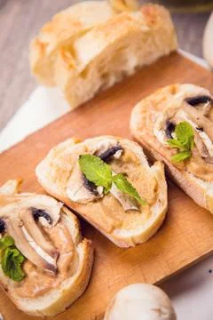 Bread with mushrooms Foto stock