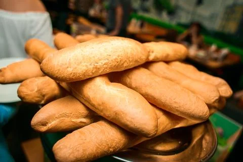 Bread nicely laid out 库存照片