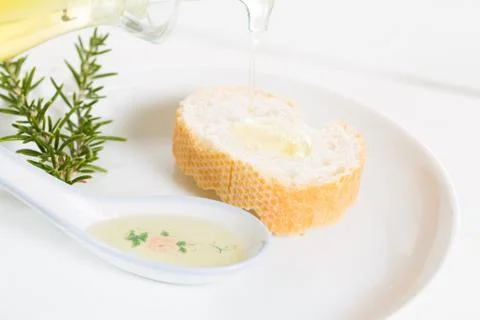 Bread with oil Stock Photos