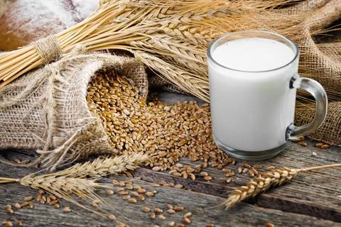 Bread on old background Stock Photos