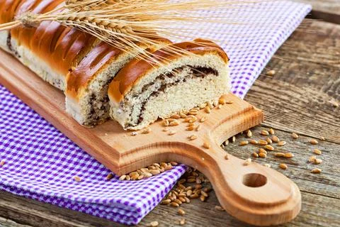 Bread on old background Stock Photos
