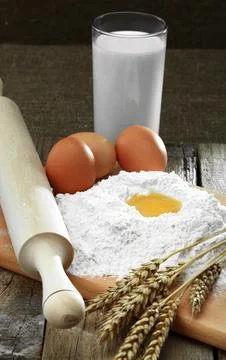 Bread on old background Stock Photos