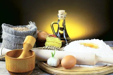 Bread on old background Stock Photos