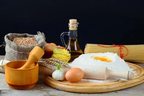 Bread on old background Stock Photos