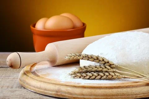 Bread on old background Stock Photos