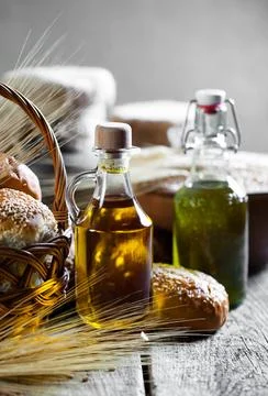 Bread on old background Foto stock