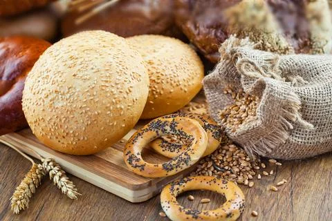Bread on old background Foto stock