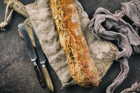 Bread on old background Stock Photos
