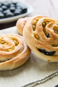 Bread to the olives Stock Photos