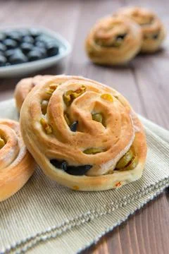 Bread to the olives Stock Photos