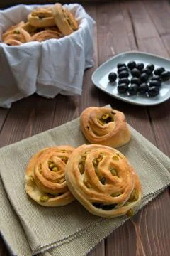 Bread to the olives Stock Photos