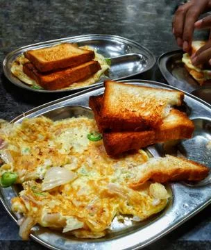 Bread Omelet. Stock Photos