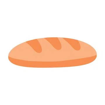 Bread or loaf fresh and appetizing in brown color, isolated object on white.. Illustrazione stock