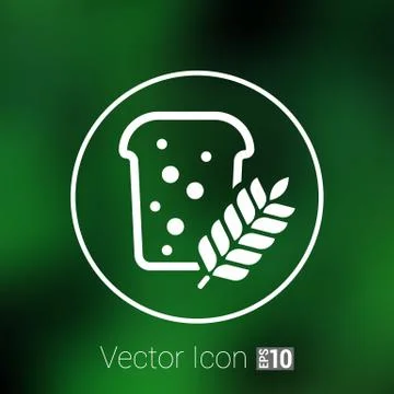 Bread ornate design background logo grain meal bun Stock Illustration
