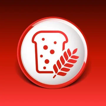 Bread ornate design background logo grain meal bun Stock Illustration