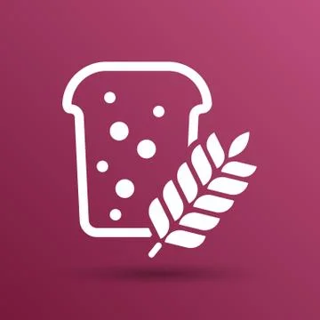 Bread ornate design background logo grain meal bun Stock Illustration