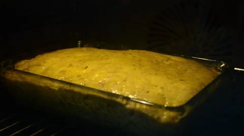 Bread in the oven, time lapse Stock Footage 49170016