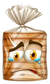 Bread package with crying face Stockillustratie