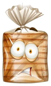 Bread package with scared face Stockillustratie