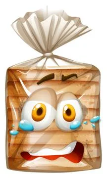 Bread package with scared face Stockillustratie