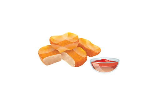 Bread Pakoda or pakora with tomato sauce vector illustration isolated Stock Illustration